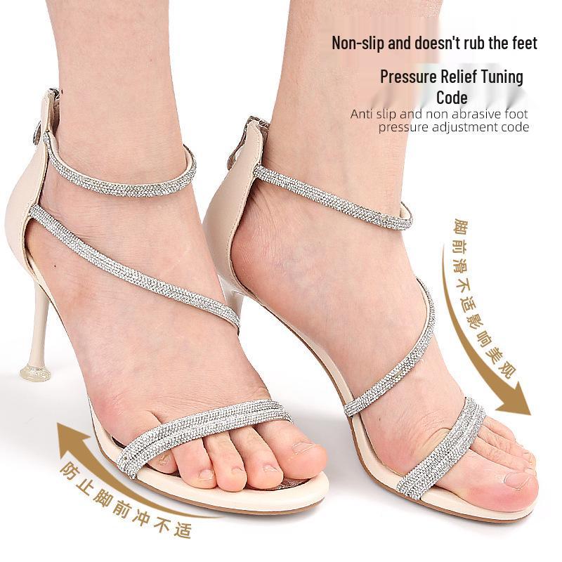 Transparent Gel Forefoot Pad for Women's Flats - Non-Slip, Height Boost, and Pressure Relief