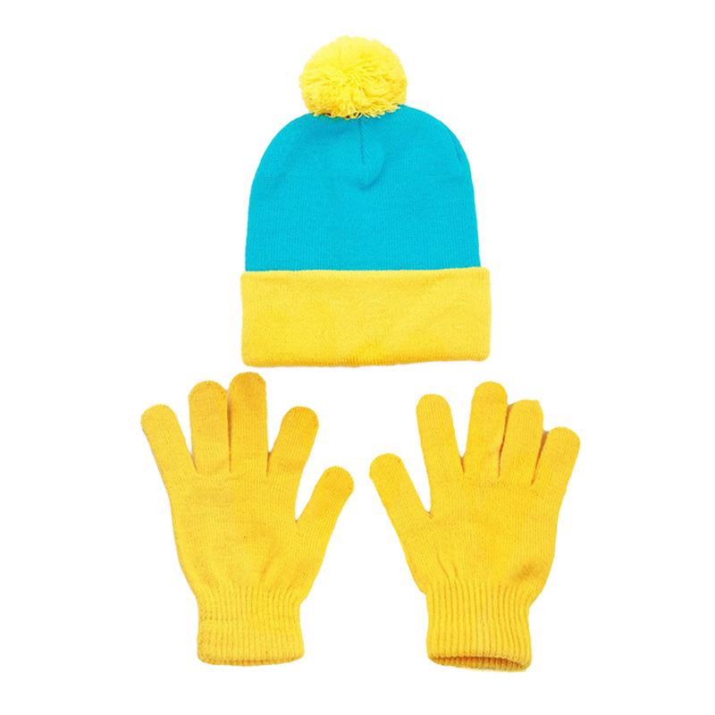 European & American Color Block Pom Pom Knit Hat for Autumn/Winter - Red & White Halloween Edition