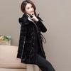 Women's Winter Cotton Coat Pearlescent Shiny Face Mid Length Fashion Foreigner Free Wash Thickened Waist Slim Fit Versatile