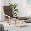 Vidaxl Armchair with Footrest, Dark Brown, Fabric Upholstered