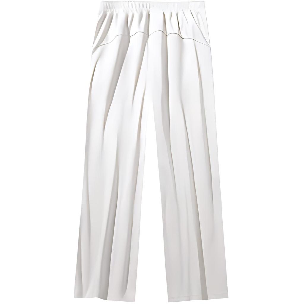 Anta Solid Color High Waist Wide Leg Casual Pants Women bottoms Chalk-White 162438315-1