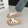 Cool slippers female summer wear 2025 new fairy style with skirt platform beach sandals fashion one-word drag female