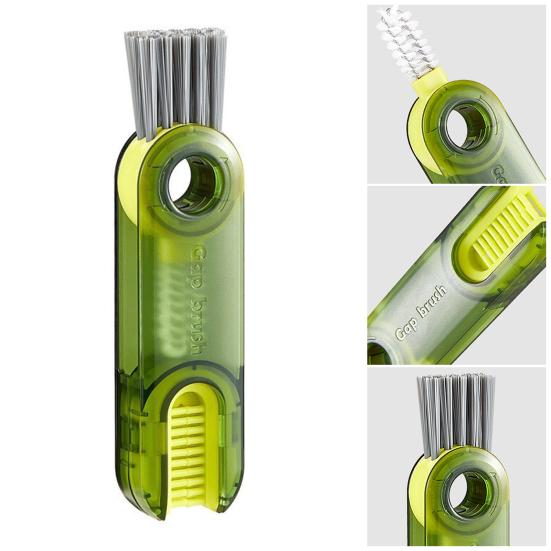 Cup Brush Soft Food-Grade Bristles Extended Non-Slip Handle 3 in 1 Cleaning Brush Cups Glasses Baby Bottles Cleaning Tool