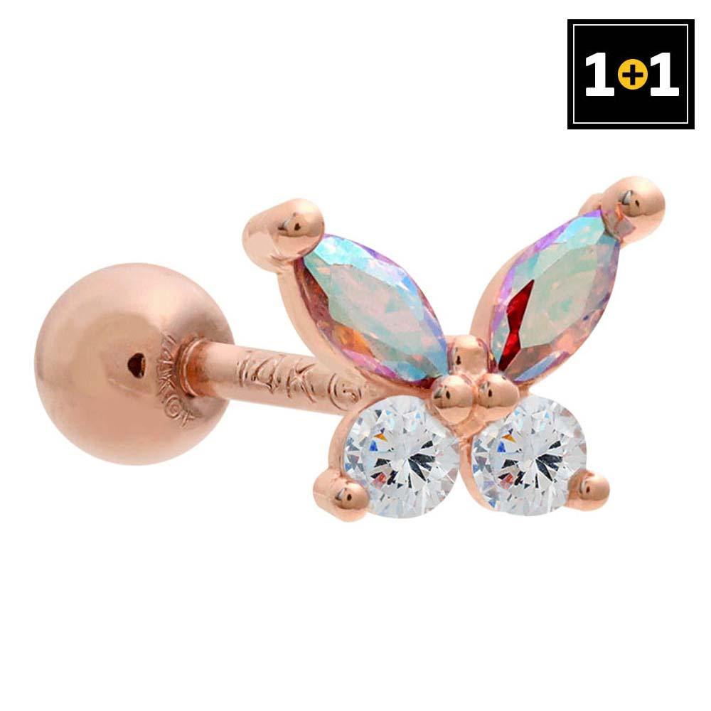 [1+1] 14K Gold-Filled Pin Aurora Fly Piercing (Single Side Sold)