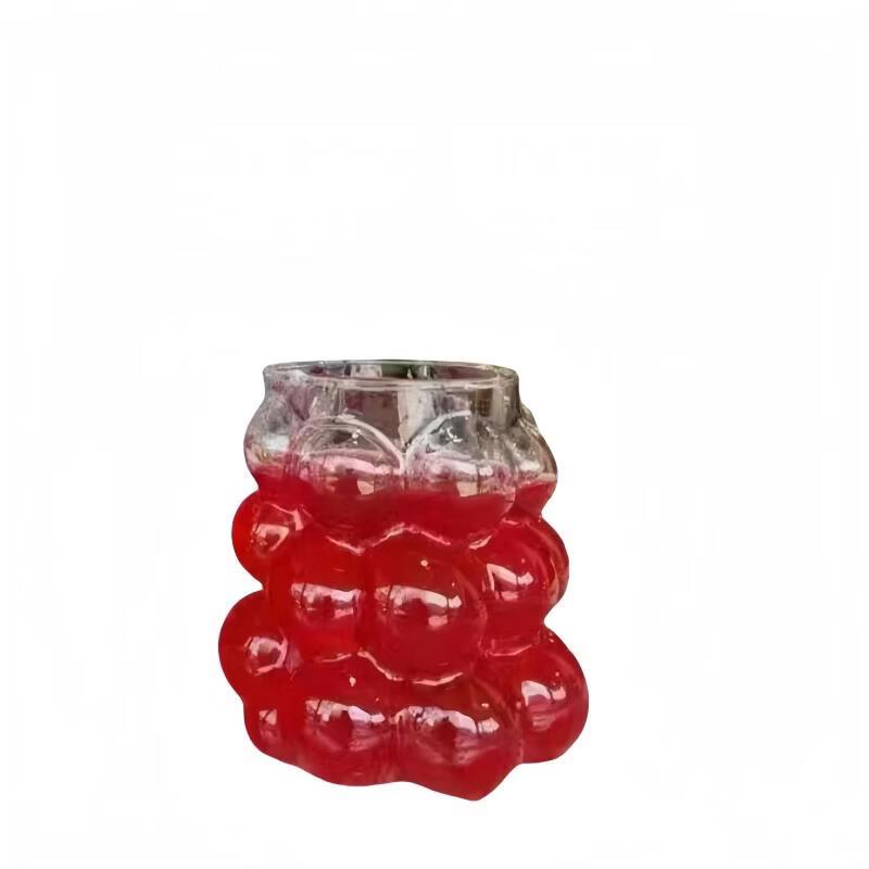 Glass Beverage Pitcher and 4 Grape Cups Set