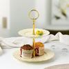 European Double-layer Fruit Tray Living Room Creative Table Cake Stand Dessert Sugar Dried Fruit Tray Afternoon Tea Ceramic Dessert Plate