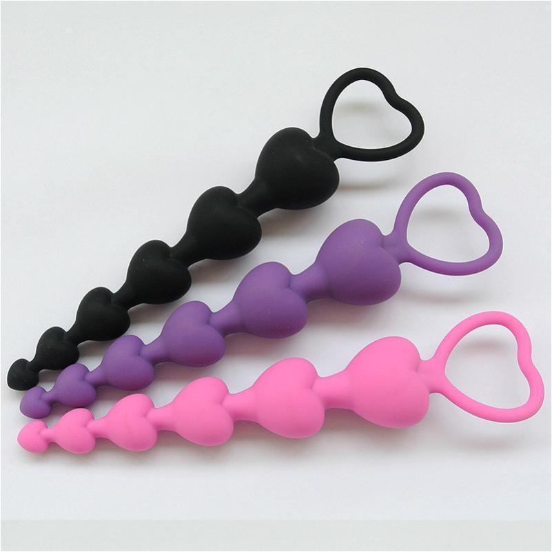 1PCS Soft Heart Shape Long Pull Beads Silicone Plug