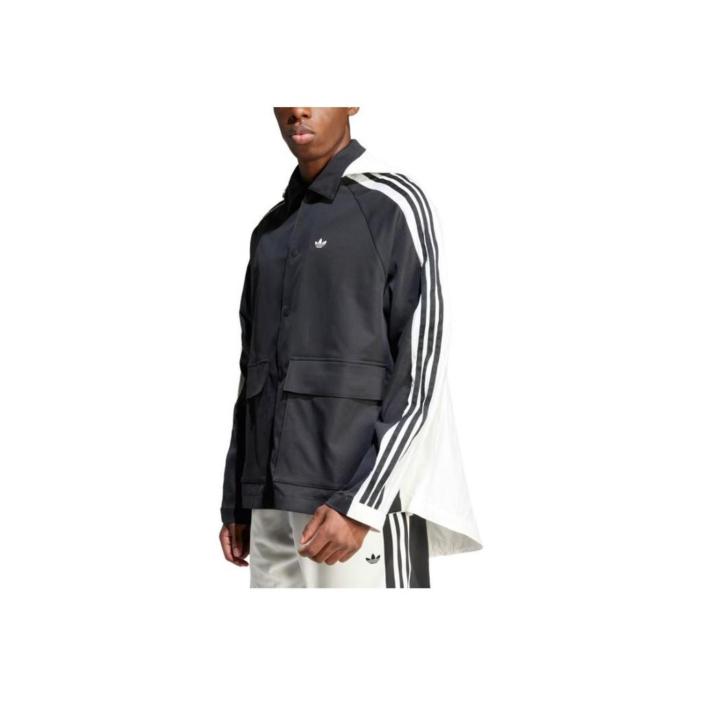 Adidas Originals Windbreaker Ss25 Logo Striped Long Sleeve Jacket Men Jacket Black KA3801