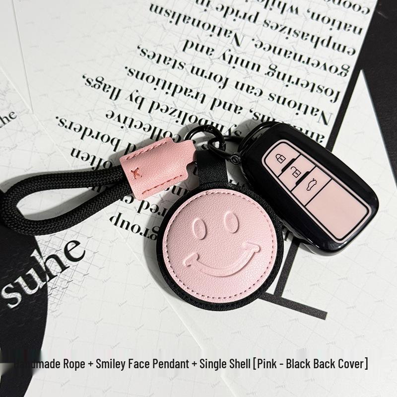 Toyota Car Key Cover - Suitable for Alphard, Corolla, Camry, Crown, RAV4 - Black/Pink