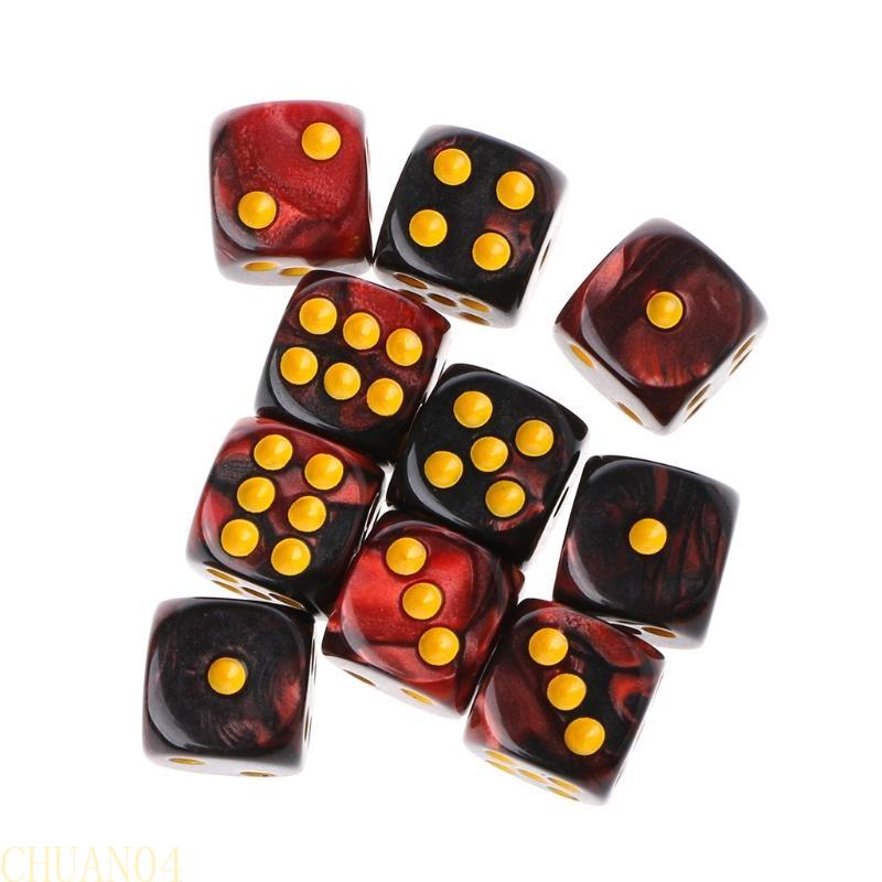 A1A2 10pcs Six Sided 12mm Transparent Cube Round Corner Portable Table Playing Games