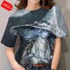 Halloween Pattern T Shirt For Women Witch 3d Printed Short Sleeves Summer Casual Oversized T-shirts O-neck Tops Tees Streetwear