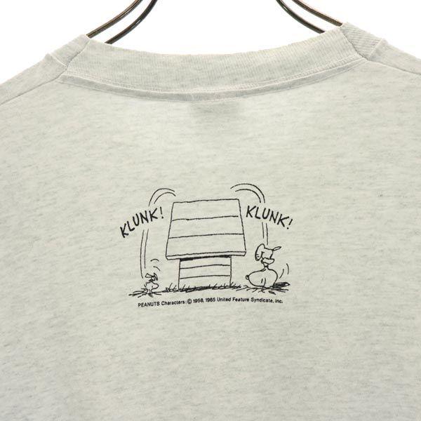 Peanuts 90er Jahre Altes in den USA hergestelltes SNOOPY Kurzarm-T-Shirt Grau Herren Gebraucht