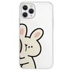 Funny Bear Rabbit Paired Couple Phone Case for iPhone 15 16 12 11 13 Pro Max Mini XR 8 14 Plus SE3 Clear Lovers Cover Fundas