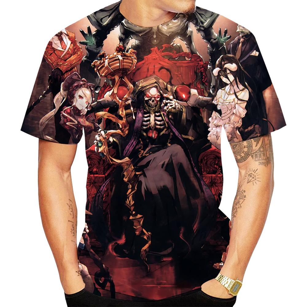Summer Fashion Cool 3D Printing Overlord Anime Patterns Trendy Men's Casual Comfortable Short Sleeved T-shirt