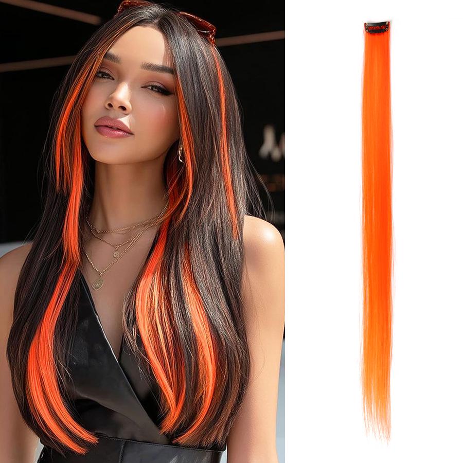 Colorful Invisible Clip-In Hair Extension: High-Temperature Silk for Highlighted Straight Hair