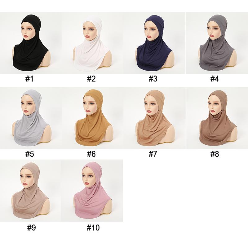 New Cotton Jersey Muslim Hijab Underscarf Inner Cap Solid Women Wrap Headscarf Turban Headband Sport Hijab Islamic Headwear Band