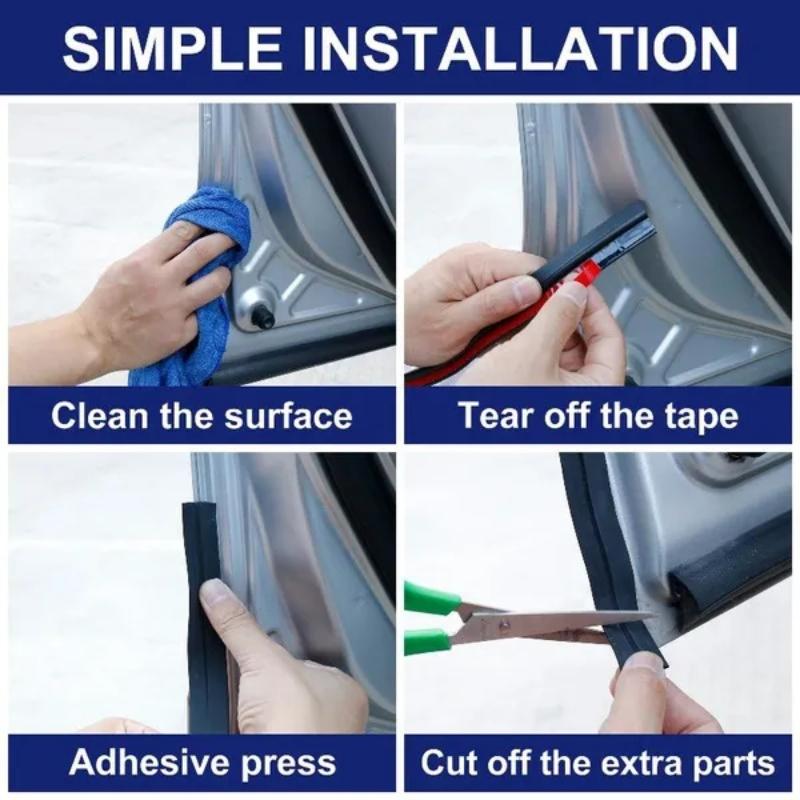 Double Layer Car Door Rubber Seal Stripe Noise Insulation Sealing Strip for Car Truck Hood Sealant Sound Insulation Tape 5/8/10M