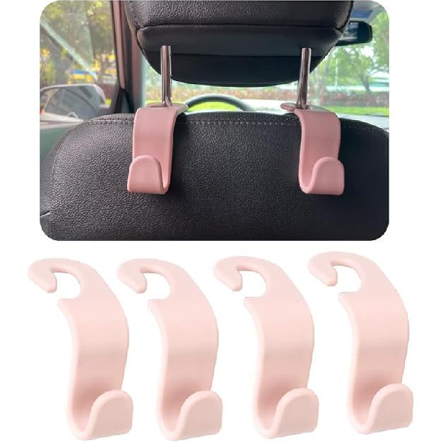 Car Headrest Hook for Purses and Bags 4 Packs,Car Back Seat Headrest Hanger,Universal Vehicle Storage Organizer(Black,4Pack)
