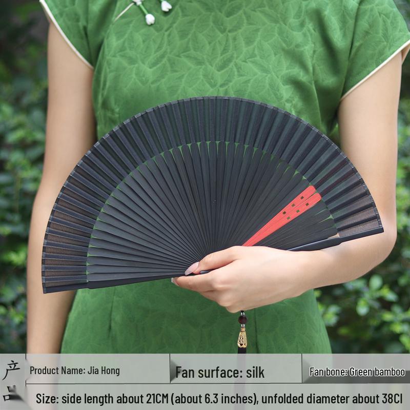 Red Ancient Style Chinese Folding Dance Fan - Easy To Open & Close, Perfect for Hanfu, Cheongsam, and Runway Shows