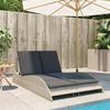 VidaXL Chaise Longue with Cushions, Daybed with Adjustable Backrest, Sunbed, Outdoor Garden Furniture, Modern, 368292