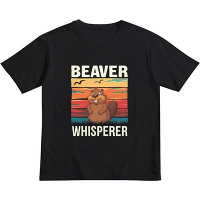 Vintage Beaver Whisperer Kids T-Shirt for 4-13 Years Old Children