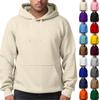 Herr Enfärgad Fleece Hoodie Långärmad Ficka Lös Hoodie Topp