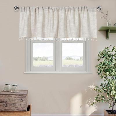 Kitchen Window Valance Curtain Rod Pocket Short Small Home Decoration Blackout Valances for Laundry