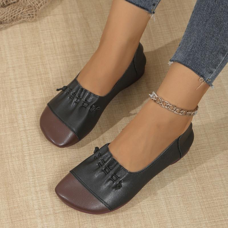 fashion 2024 new Flats women's loafers fall shallow casual pleated shoes trend comfortable walking dress sandals soft