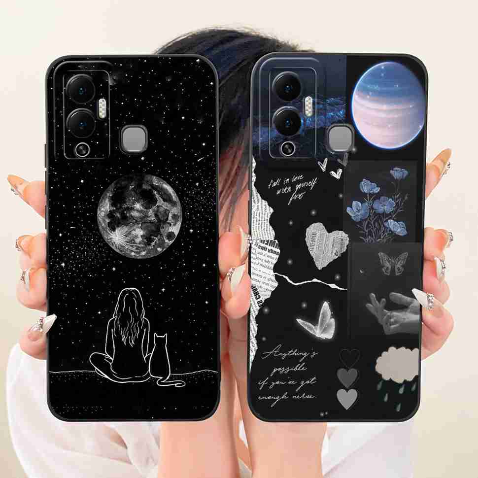 Casing For Infinix Hot 12 Play Cover X6816C X6816 Silicone Cat Dragon Pattern Case For Infinix Hot12 Hot 12 Play Shell Covers