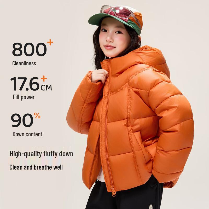 Wasserdichte Mädchen-Daunenjacke für draußen mit Kapuze