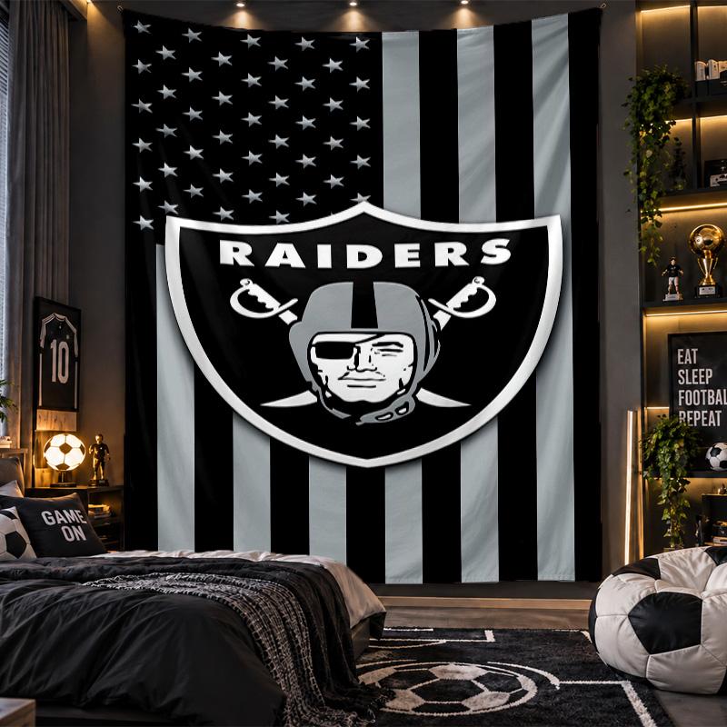 Wandbehang Tapisserie Las Vegas Raiders Drucktuch für Wohnzimmer Schlafzimmer Heimdekoration