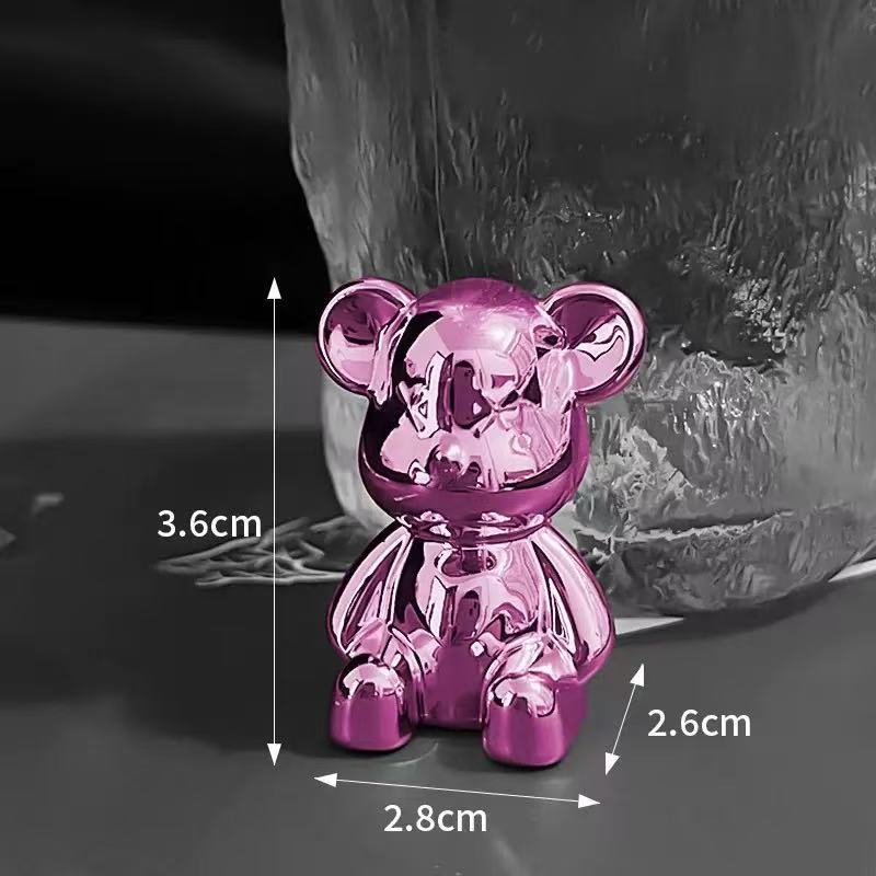 Car Center Console Ornaments Electroplated Rabbit and Bear High-end Unique and Easy To Install