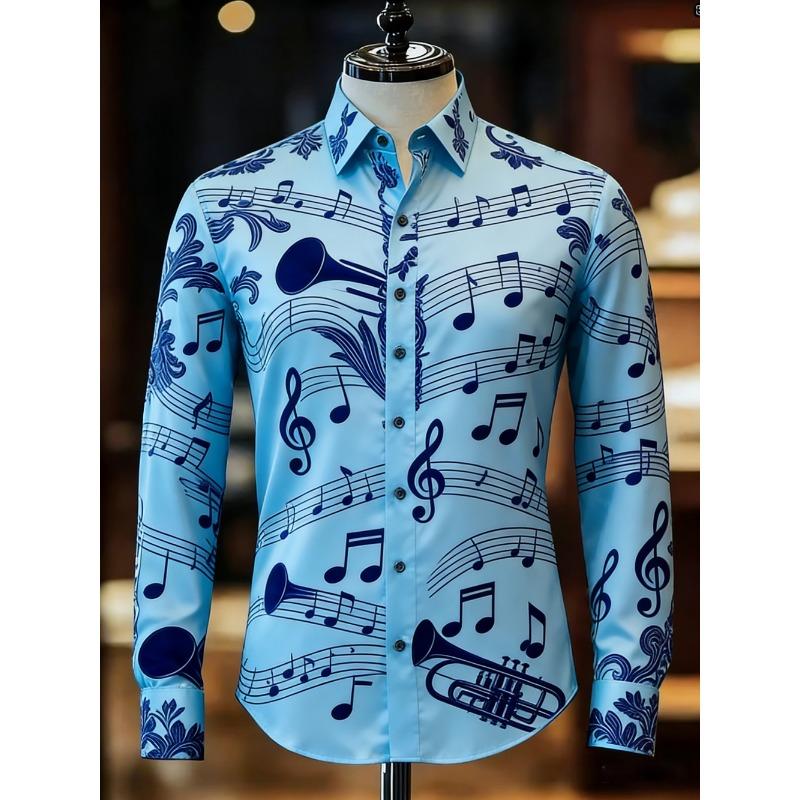2026 Men's Light Luxury Retro Long Sleeve Shirt Gold 3D Printed Shirt Beach Vacation Outdoor Social Clothing Men