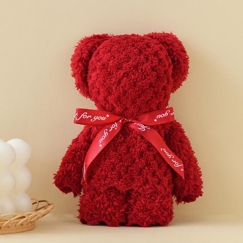 

Luxury Velvet Bear Towel Plush Texture Kids Hand Towel Soft Absorbent for Hotel Guest Bathroom Use