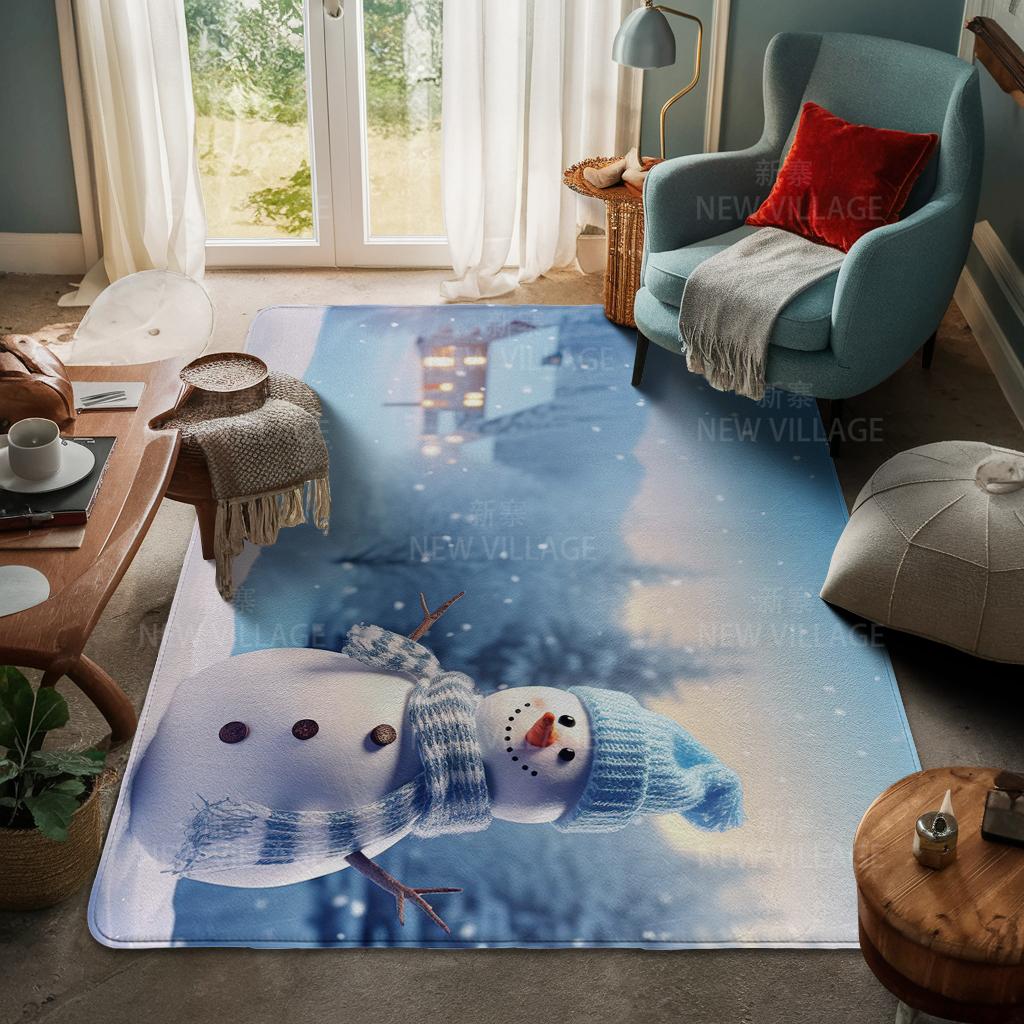 House Entrance Carpet Home Door Mat Living Room Bath Foot Bathroom Non-slip Water Absorption Rugs Bath Merry Christmas Winter