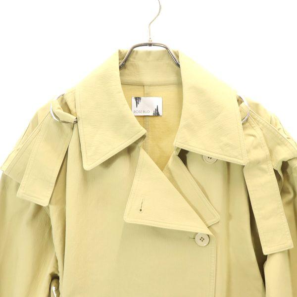 unused ROSE BUD×OKIRAKU 2WAY Long coat FREE beige Big silhouette Women Used