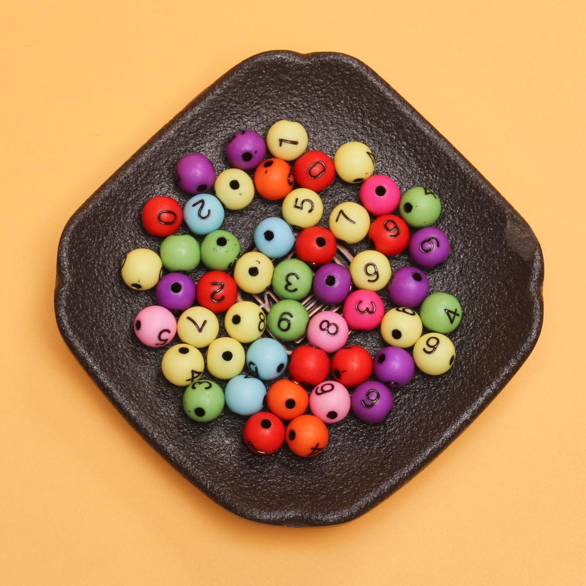 

Номер 20 шт 7,5 мм бусины круглые для изготовления ювелирных изделий акриловые ручной работы цифровые бисерные материалы красочные