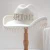 Luxurious Pearls Cowboy Hats Bride Hat Panama Hat for Bachelorette Party Cowboy Hats for Club Stage Shows
