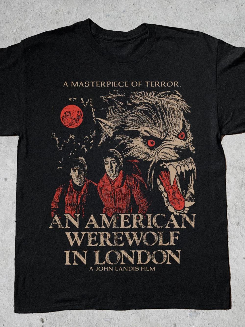 

Men s Graphic Tee Featuring The Werewolf in London Full Moon Horror Designed in Black Werewolf Imagery Perfect for Casual Summer 5XL різнокольоровий
