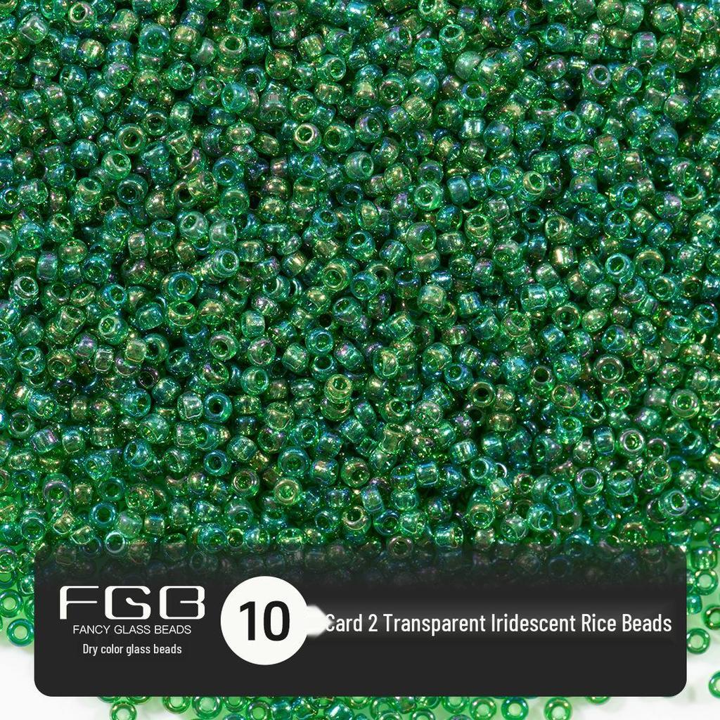 FGB Transparente Irisierende 2mm Runde Glasperlen für DIY Schmuck