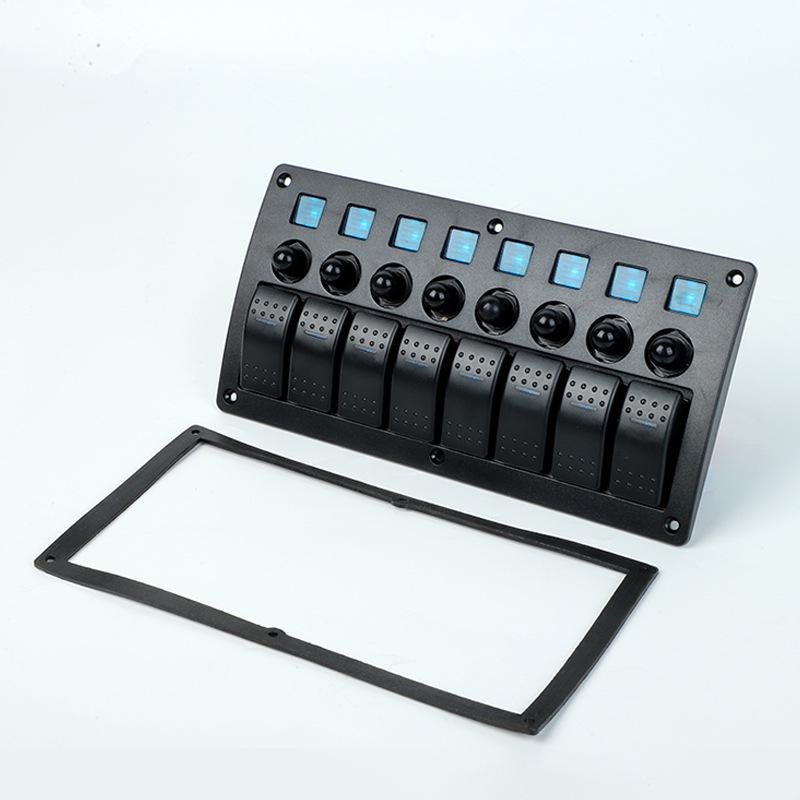 8-Position Universal Switch Panel with Overload Protection for Cruise Ships (12-24V)