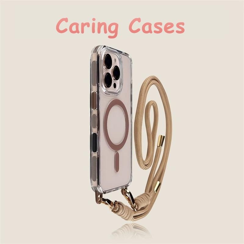 

For iPhone 17 Pro Max Case Orange Magnetic Clear Crossbody Lanyard Shockproof Stylish Design Compatible with iPhone 16 15 14 13 iPhone 16