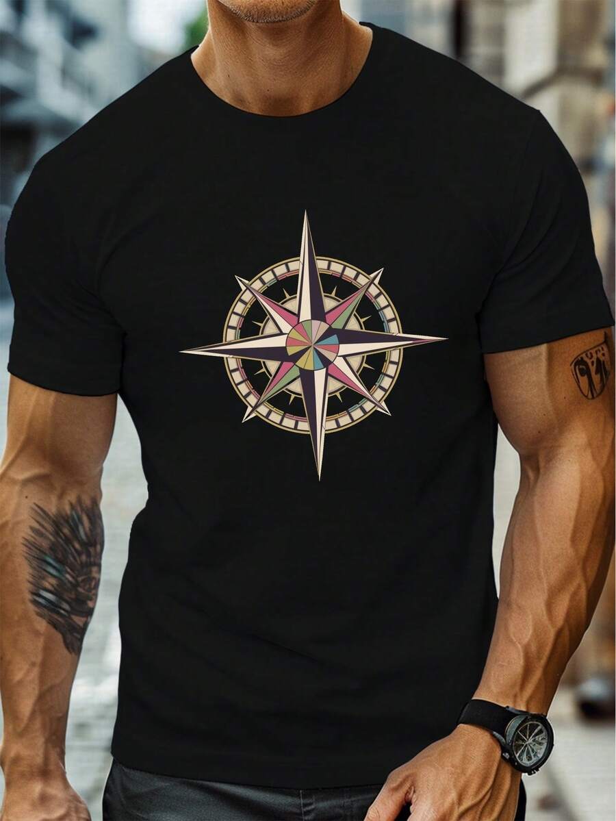 

Unisex s Casual Sports T-Shirt | Front Printed Round Neck Short Sleeved Top M