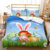 Easter Egs Soft Duvet Cover Easter Beding Set,Rabit Tail Warm Comforter Cover Lovely Carton Rabit Pet Animal Comfortable Quilt Cover Single Quen
