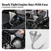Metal Funnel with Flexible Hose Long-Lasting for Garage, Repair Shops, Mechanics