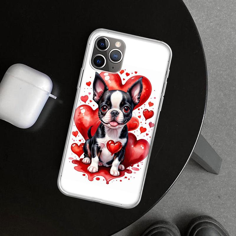 

Lovely Puppy Heart Dogs Phone Case Cover for iPhone 11 12 13 Mini 14 15 Plus 16 Pro Max 17 Air 7 8 + SE Art Customized Fundas 11 iPhone 13 Pro