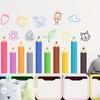 Fun Crayon Wall Stickers with Hand-Drawn Designs Wall Decoration Creative Wall Decals Home Decoration Accessories