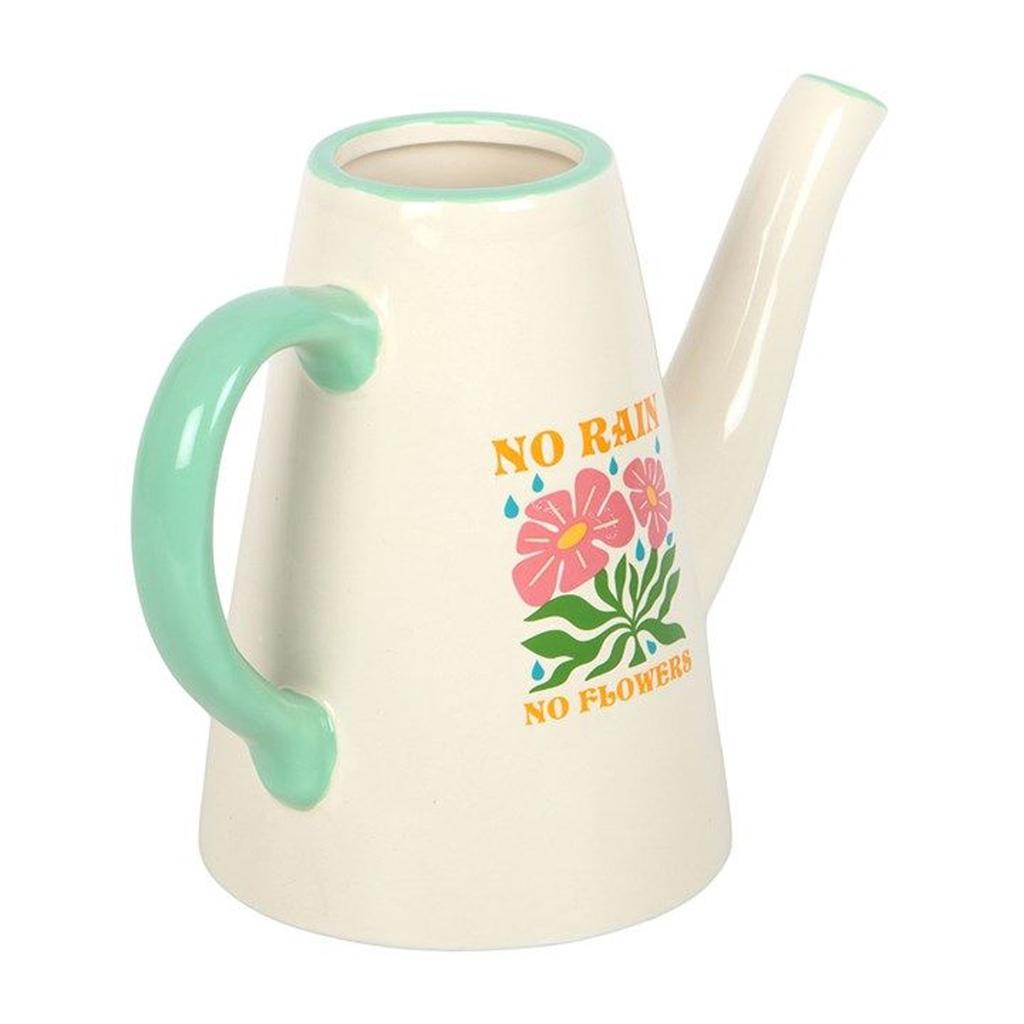 Something Different No Rain, No Flowers Ceramic 600ml Watering Can