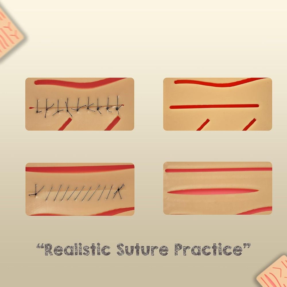 3 Layers Suture Practice Pad Long-lasting Mesh Training Skin Model Stitching Pad  Vet Students