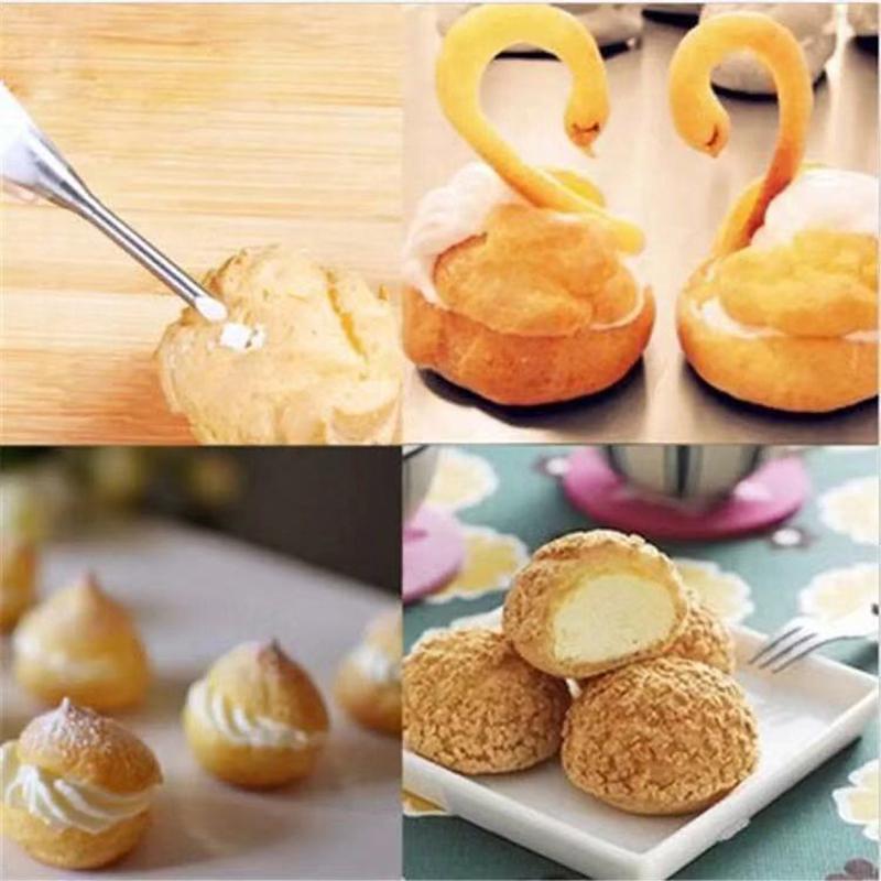 3Pcs Puff Piping Nozzles Stainless Steel Cake Decor Tips Pastry Piping Nozzles